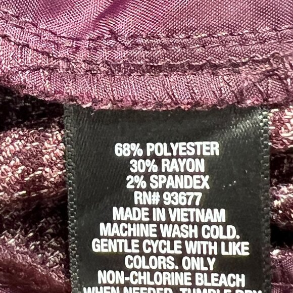 Worthington Women's Pleated Plaid Wide Leg Burgundy Dress Pants Size 12P Zip NWT - Picture 6 of 11